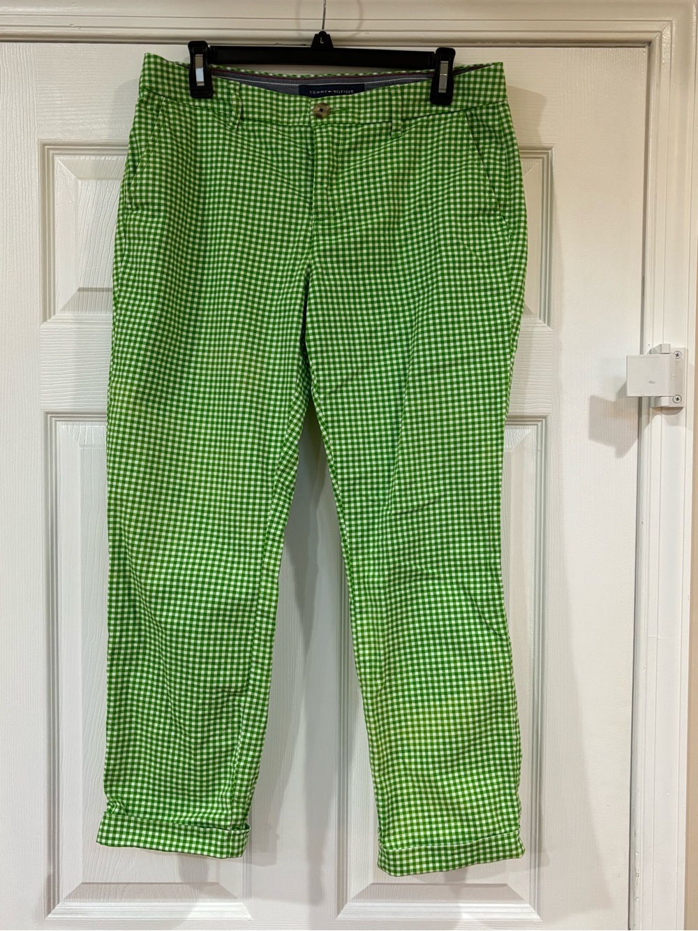 Tommy Hilfiger Green Gingham Casual Pants